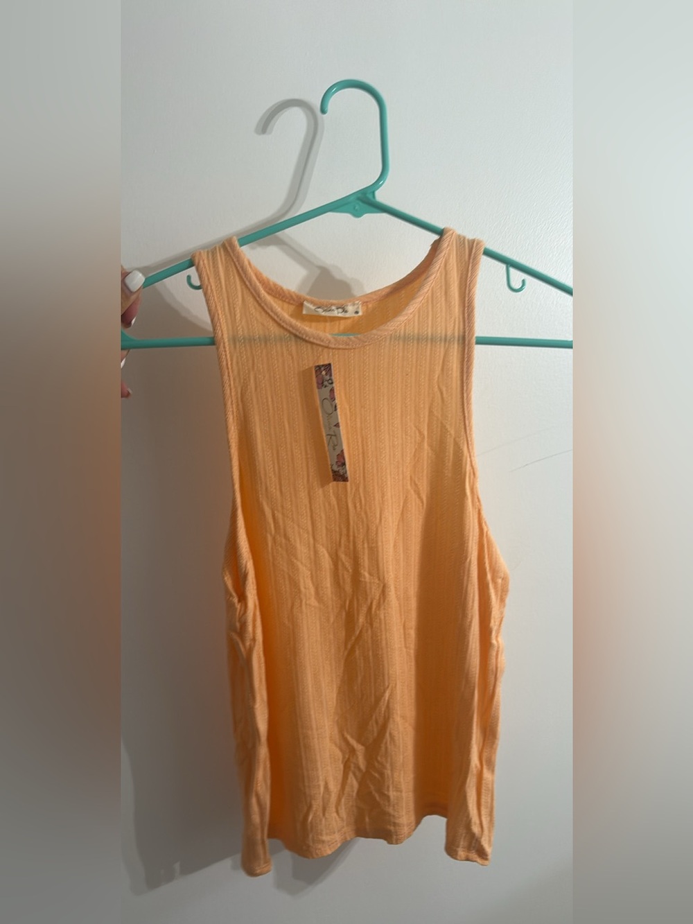 Women’s Sleeveless Ribbed Tank Top - Peach